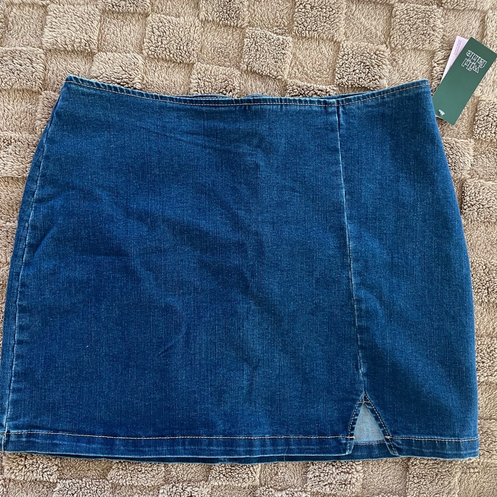WILD FABLE denim mini skirt with slit